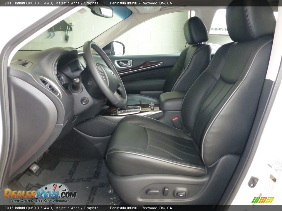 2015 Infiniti QX60 3.5 AWD Majestic White / Graphite Photo #6