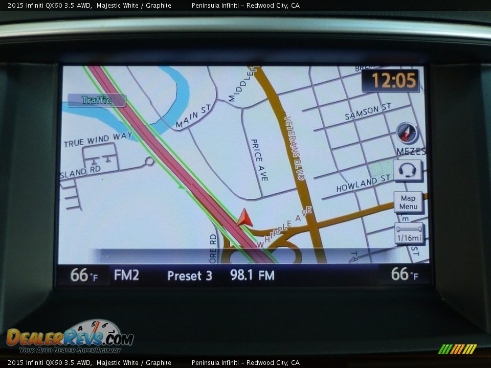 2015 Infiniti QX60 3.5 AWD Majestic White / Graphite Photo #10