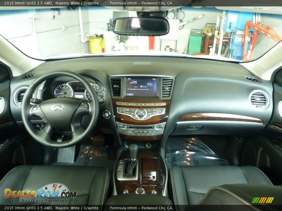 2015 Infiniti QX60 3.5 AWD Majestic White / Graphite Photo #12