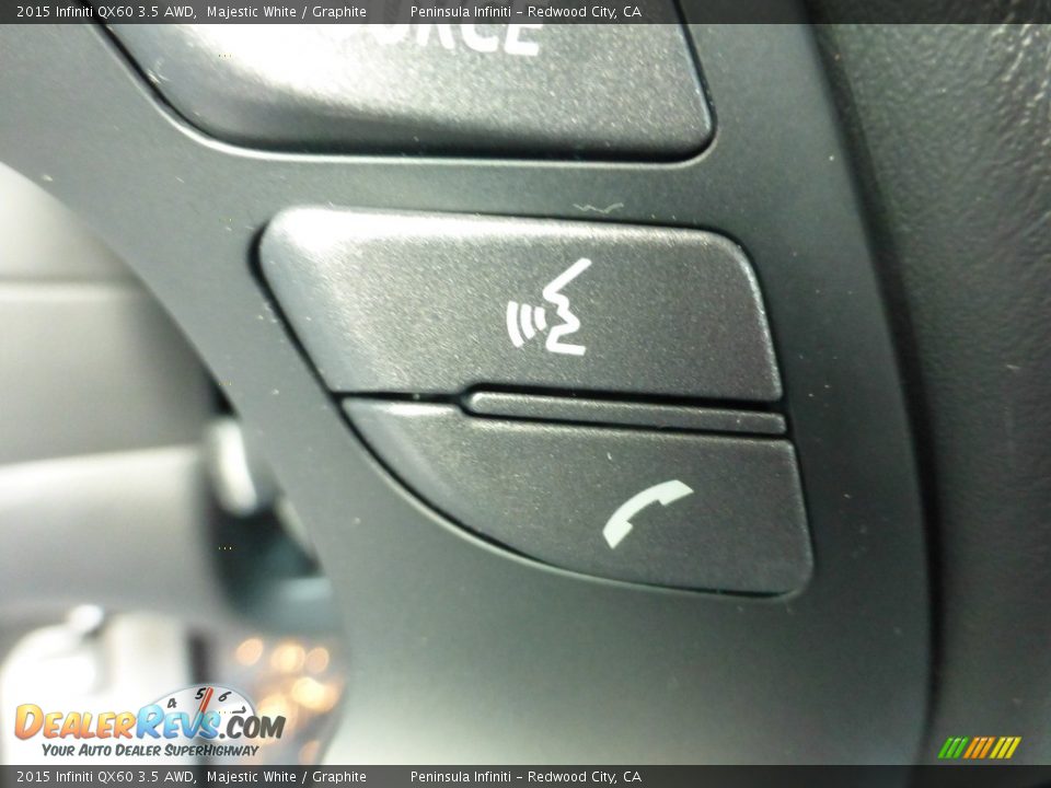 2015 Infiniti QX60 3.5 AWD Majestic White / Graphite Photo #15