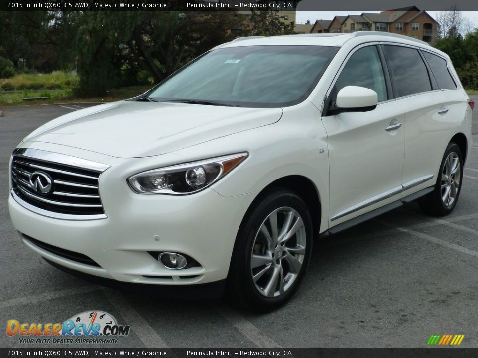 2015 Infiniti QX60 3.5 AWD Majestic White / Graphite Photo #19