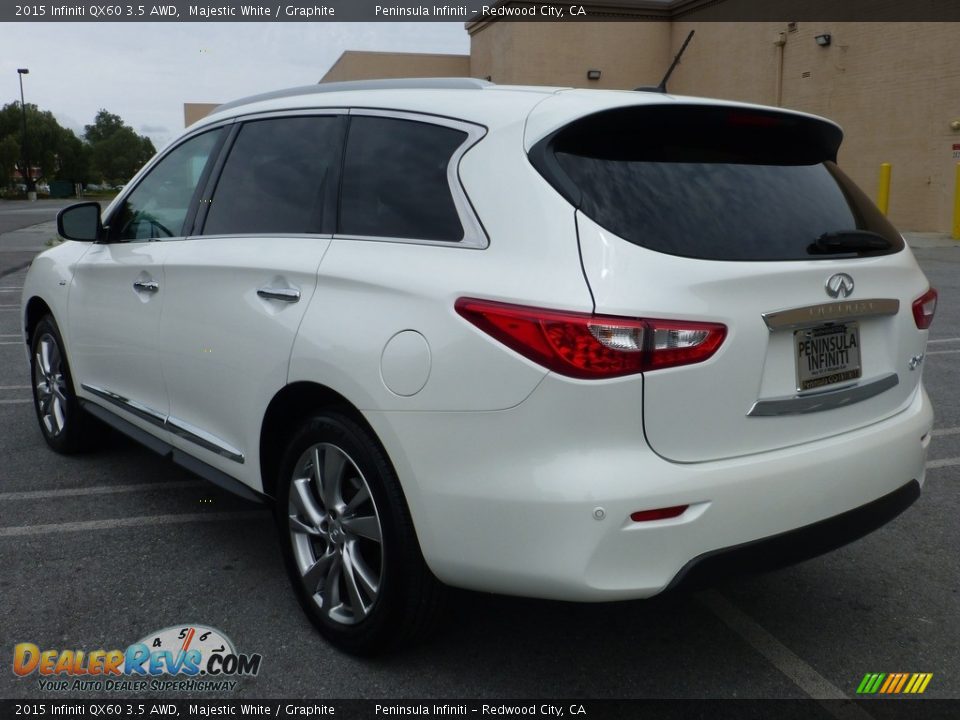 2015 Infiniti QX60 3.5 AWD Majestic White / Graphite Photo #20