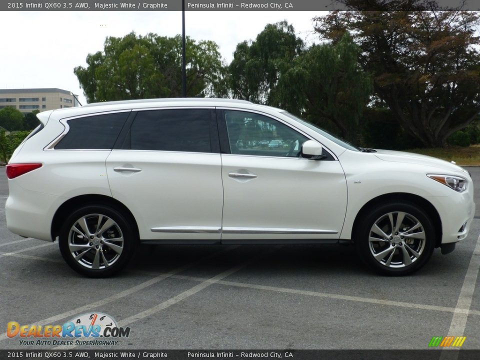 2015 Infiniti QX60 3.5 AWD Majestic White / Graphite Photo #21