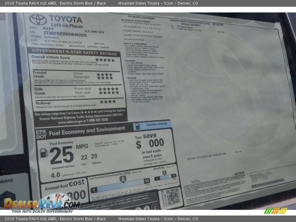 2016 Toyota RAV4 XLE AWD Electric Storm Blue / Black Photo #10