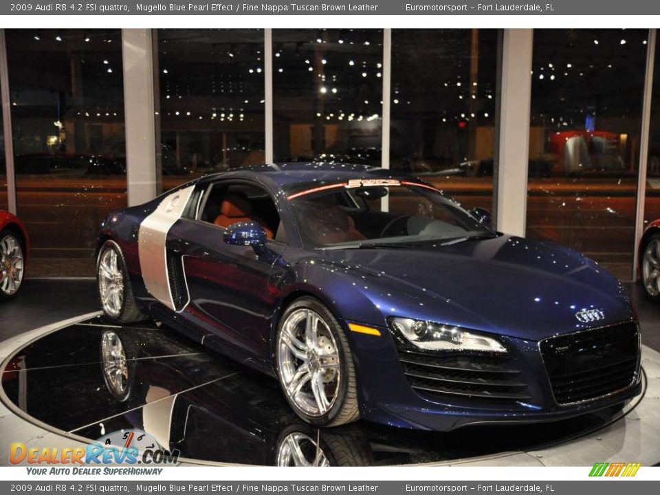 2009 Audi R8 4.2 FSI quattro Mugello Blue Pearl Effect / Fine Nappa Tuscan Brown Leather Photo #1