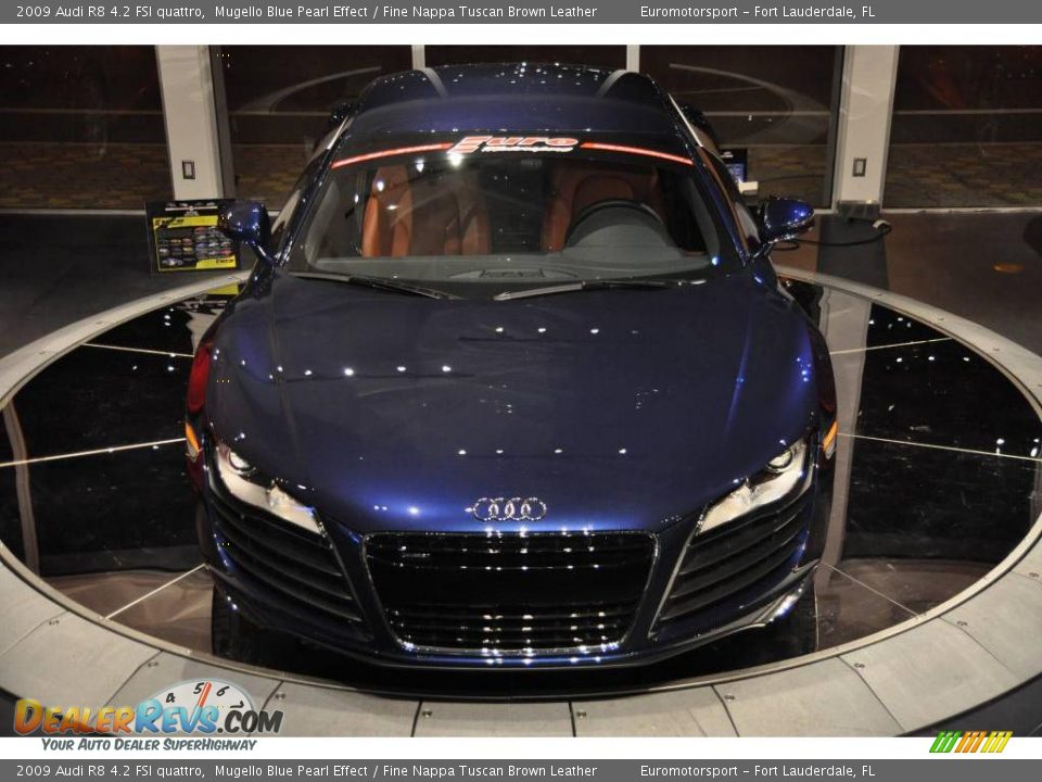 2009 Audi R8 4.2 FSI quattro Mugello Blue Pearl Effect / Fine Nappa Tuscan Brown Leather Photo #2