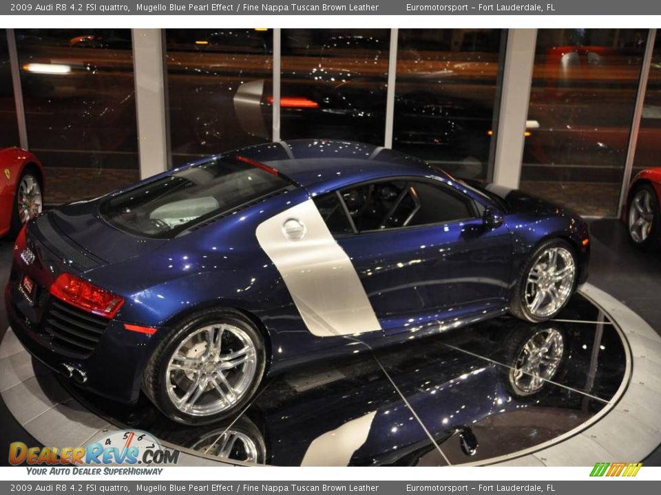2009 Audi R8 4.2 FSI quattro Mugello Blue Pearl Effect / Fine Nappa Tuscan Brown Leather Photo #4