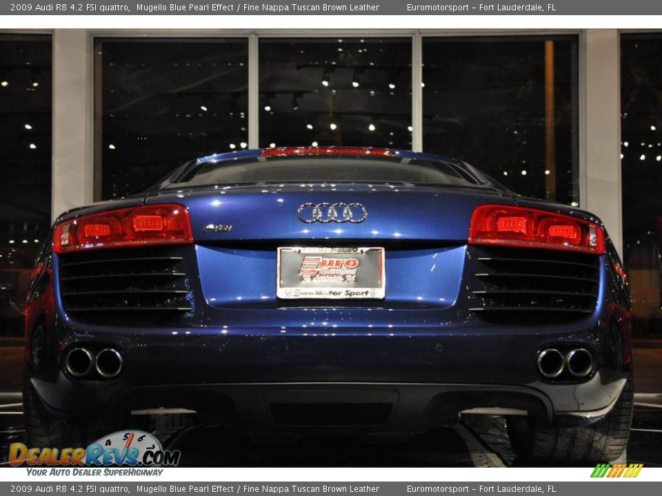 2009 Audi R8 4.2 FSI quattro Mugello Blue Pearl Effect / Fine Nappa Tuscan Brown Leather Photo #5