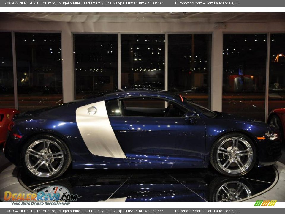 2009 Audi R8 4.2 FSI quattro Mugello Blue Pearl Effect / Fine Nappa Tuscan Brown Leather Photo #7