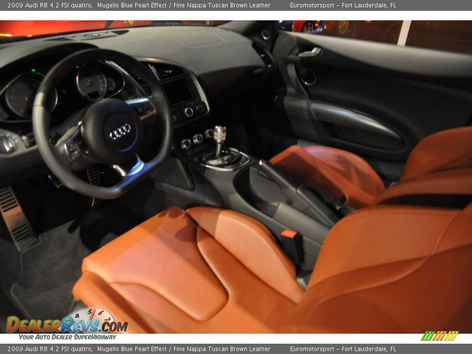 2009 Audi R8 4.2 FSI quattro Mugello Blue Pearl Effect / Fine Nappa Tuscan Brown Leather Photo #8