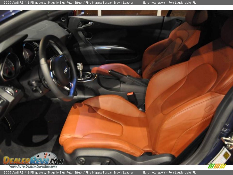 2009 Audi R8 4.2 FSI quattro Mugello Blue Pearl Effect / Fine Nappa Tuscan Brown Leather Photo #9