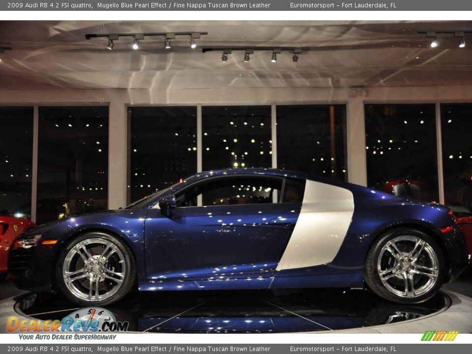 2009 Audi R8 4.2 FSI quattro Mugello Blue Pearl Effect / Fine Nappa Tuscan Brown Leather Photo #10