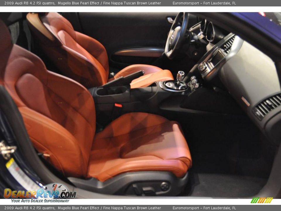 2009 Audi R8 4.2 FSI quattro Mugello Blue Pearl Effect / Fine Nappa Tuscan Brown Leather Photo #11