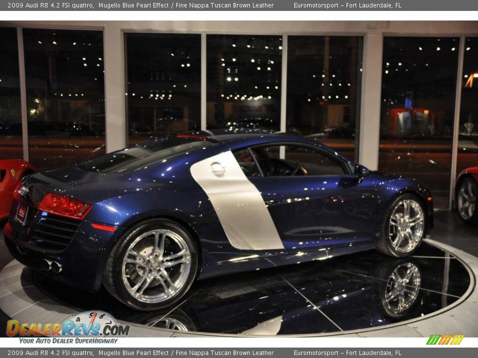 2009 Audi R8 4.2 FSI quattro Mugello Blue Pearl Effect / Fine Nappa Tuscan Brown Leather Photo #12