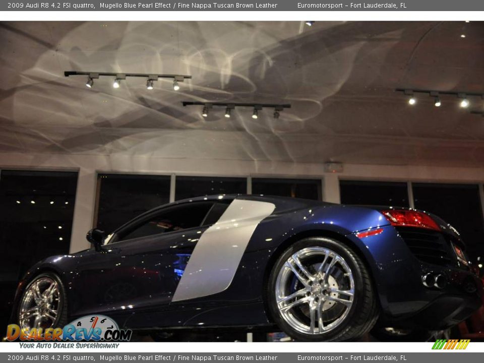 2009 Audi R8 4.2 FSI quattro Mugello Blue Pearl Effect / Fine Nappa Tuscan Brown Leather Photo #13