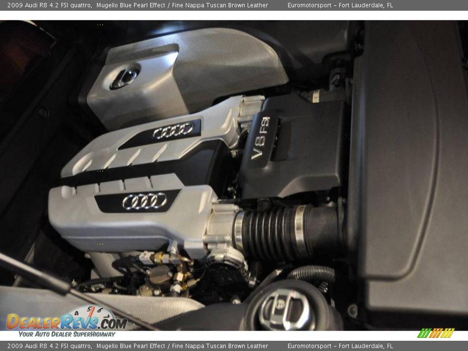 2009 Audi R8 4.2 FSI quattro Mugello Blue Pearl Effect / Fine Nappa Tuscan Brown Leather Photo #14