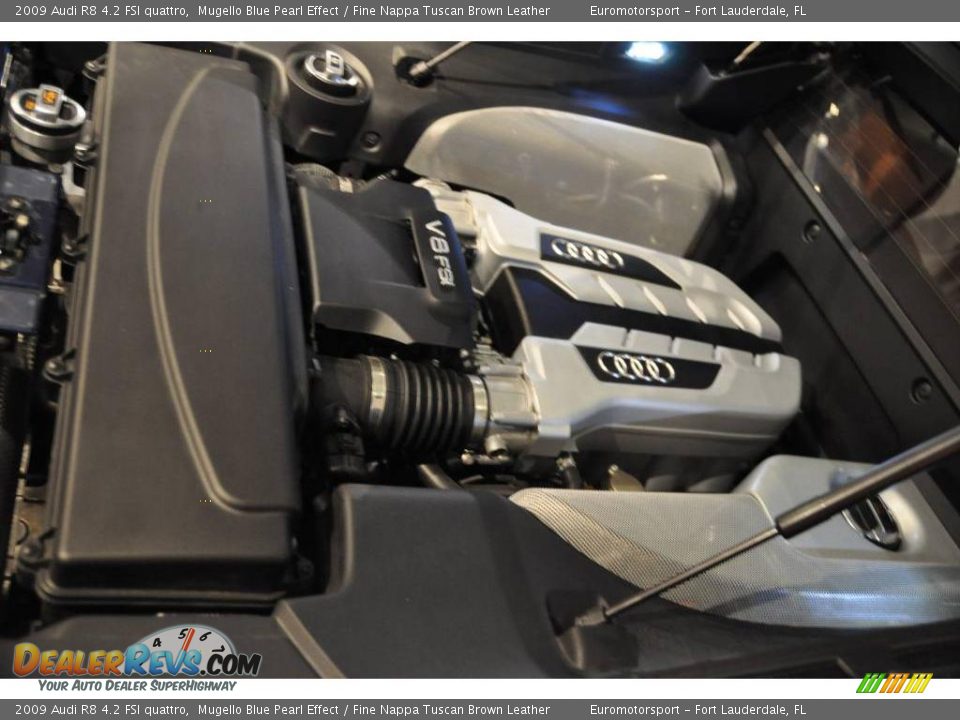 2009 Audi R8 4.2 FSI quattro Mugello Blue Pearl Effect / Fine Nappa Tuscan Brown Leather Photo #15