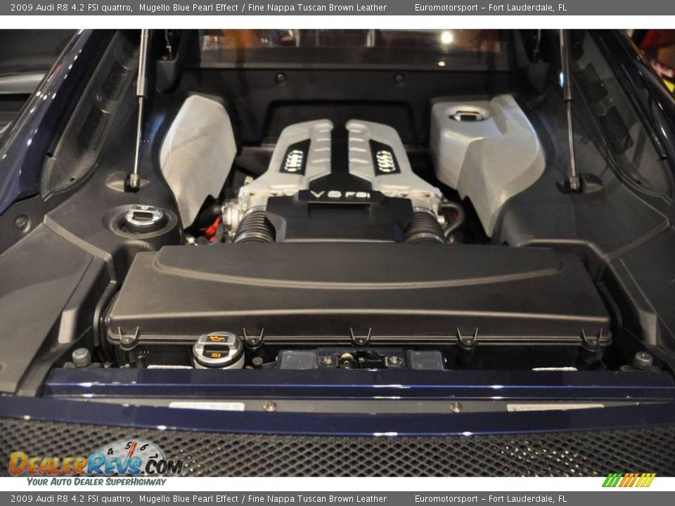 2009 Audi R8 4.2 FSI quattro Mugello Blue Pearl Effect / Fine Nappa Tuscan Brown Leather Photo #16