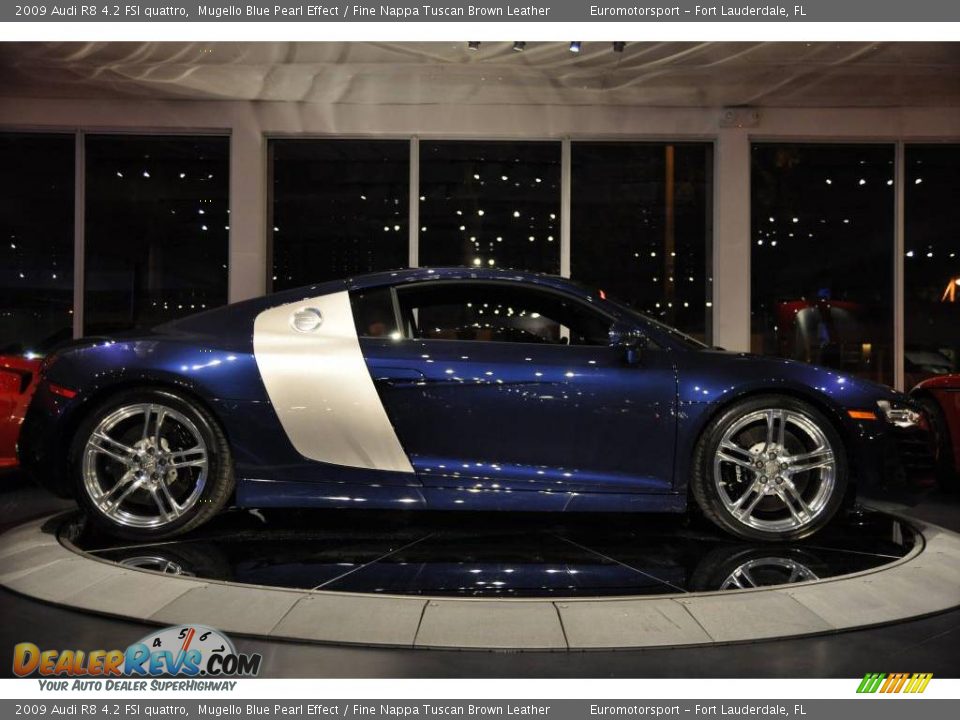 2009 Audi R8 4.2 FSI quattro Mugello Blue Pearl Effect / Fine Nappa Tuscan Brown Leather Photo #19