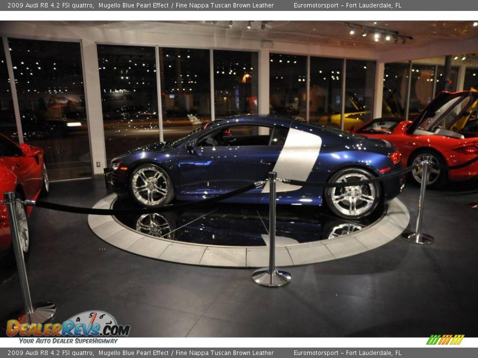 2009 Audi R8 4.2 FSI quattro Mugello Blue Pearl Effect / Fine Nappa Tuscan Brown Leather Photo #23