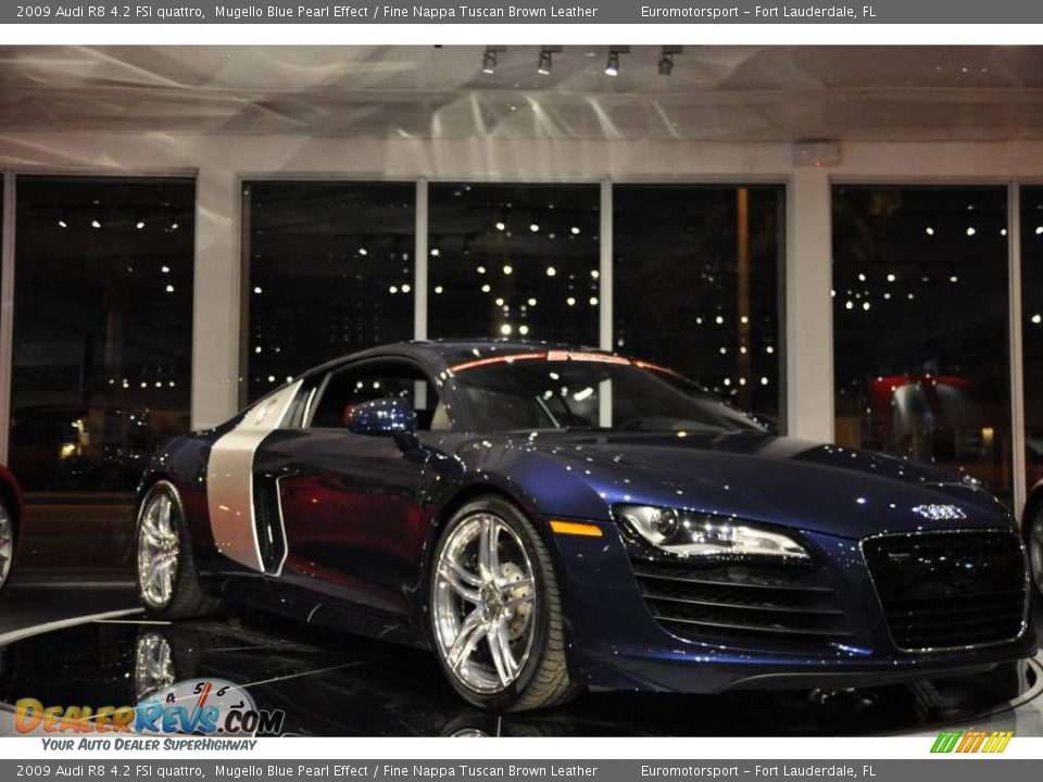 2009 Audi R8 4.2 FSI quattro Mugello Blue Pearl Effect / Fine Nappa Tuscan Brown Leather Photo #24