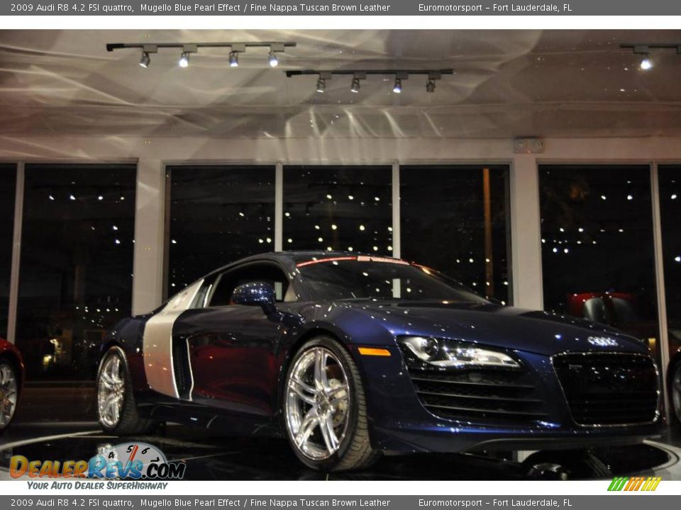 2009 Audi R8 4.2 FSI quattro Mugello Blue Pearl Effect / Fine Nappa Tuscan Brown Leather Photo #25