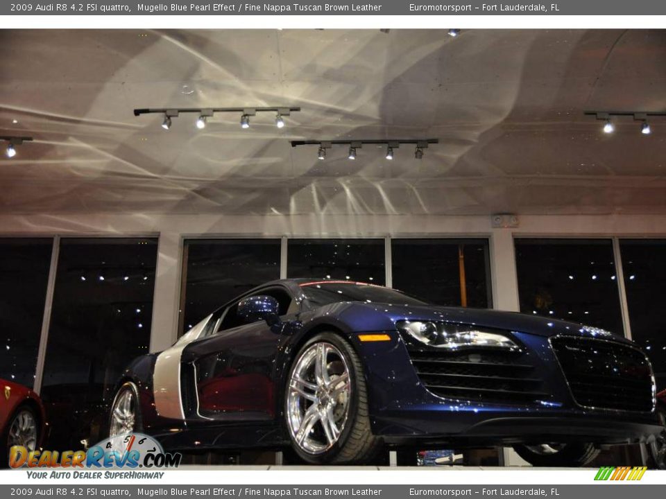 2009 Audi R8 4.2 FSI quattro Mugello Blue Pearl Effect / Fine Nappa Tuscan Brown Leather Photo #26