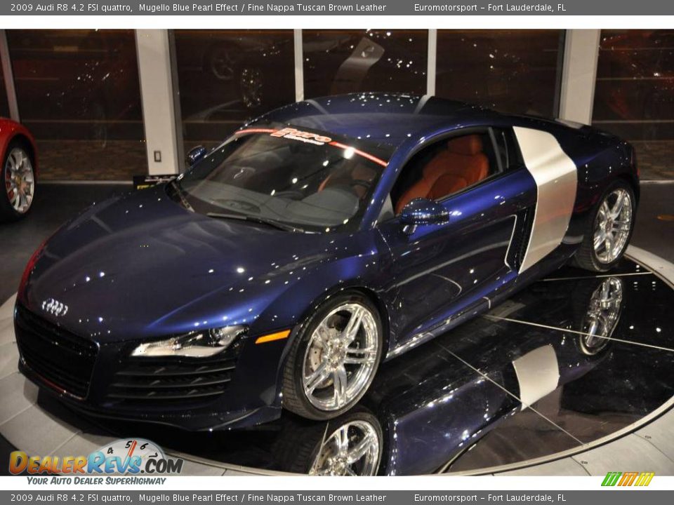 2009 Audi R8 4.2 FSI quattro Mugello Blue Pearl Effect / Fine Nappa Tuscan Brown Leather Photo #32
