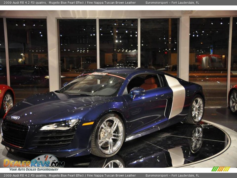 2009 Audi R8 4.2 FSI quattro Mugello Blue Pearl Effect / Fine Nappa Tuscan Brown Leather Photo #33