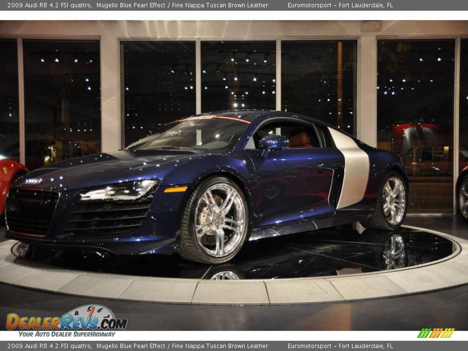 2009 Audi R8 4.2 FSI quattro Mugello Blue Pearl Effect / Fine Nappa Tuscan Brown Leather Photo #34