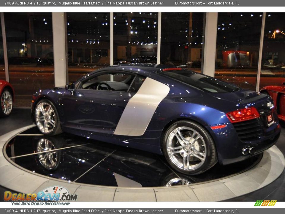 2009 Audi R8 4.2 FSI quattro Mugello Blue Pearl Effect / Fine Nappa Tuscan Brown Leather Photo #35