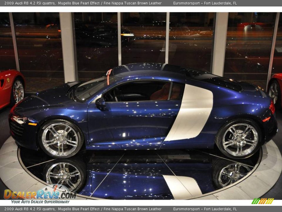 2009 Audi R8 4.2 FSI quattro Mugello Blue Pearl Effect / Fine Nappa Tuscan Brown Leather Photo #37