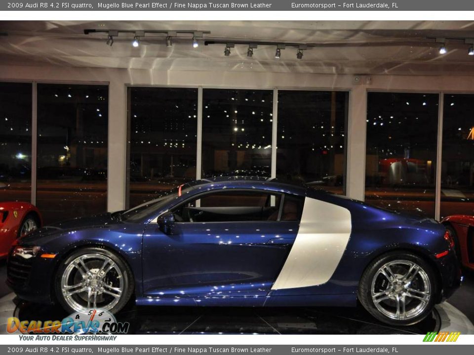 2009 Audi R8 4.2 FSI quattro Mugello Blue Pearl Effect / Fine Nappa Tuscan Brown Leather Photo #38