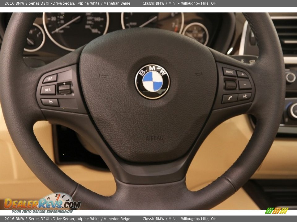 2016 BMW 3 Series 320i xDrive Sedan Alpine White / Venetian Beige Photo #7