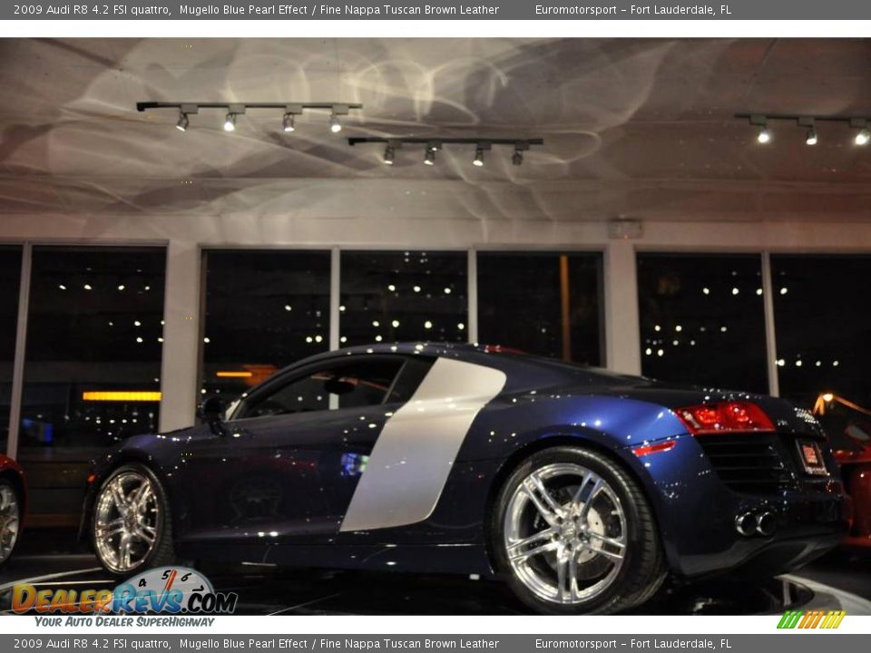 2009 Audi R8 4.2 FSI quattro Mugello Blue Pearl Effect / Fine Nappa Tuscan Brown Leather Photo #39