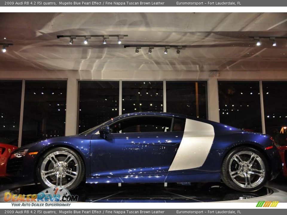 2009 Audi R8 4.2 FSI quattro Mugello Blue Pearl Effect / Fine Nappa Tuscan Brown Leather Photo #40