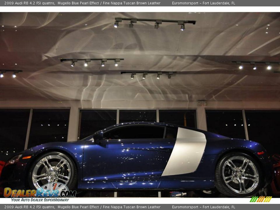 2009 Audi R8 4.2 FSI quattro Mugello Blue Pearl Effect / Fine Nappa Tuscan Brown Leather Photo #41