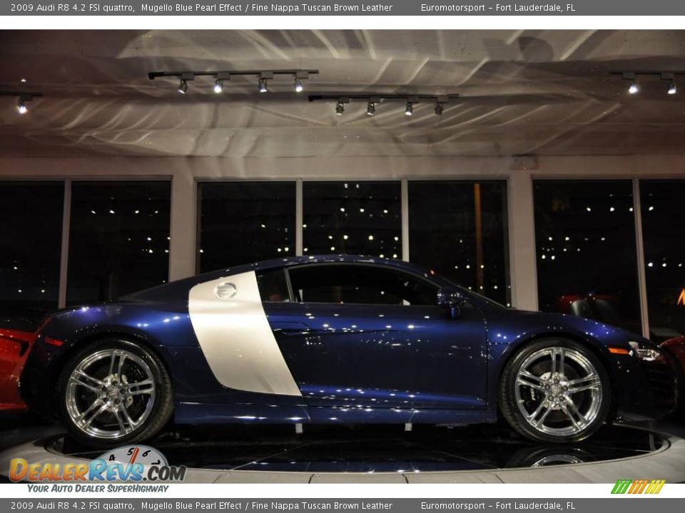 2009 Audi R8 4.2 FSI quattro Mugello Blue Pearl Effect / Fine Nappa Tuscan Brown Leather Photo #43