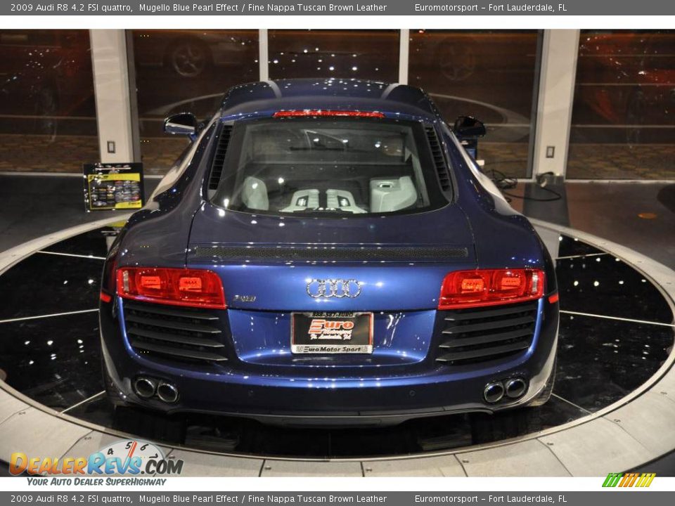 2009 Audi R8 4.2 FSI quattro Mugello Blue Pearl Effect / Fine Nappa Tuscan Brown Leather Photo #46