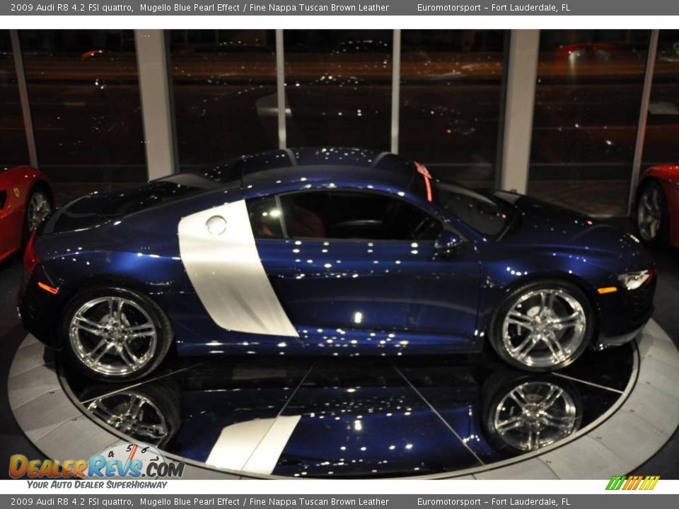 2009 Audi R8 4.2 FSI quattro Mugello Blue Pearl Effect / Fine Nappa Tuscan Brown Leather Photo #47