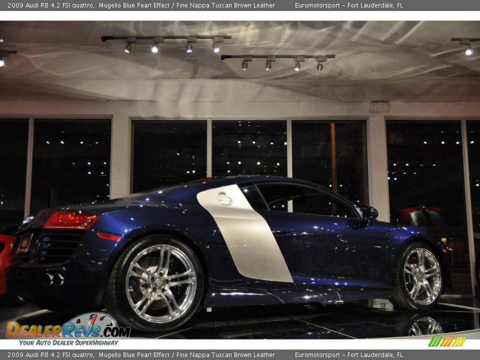 2009 Audi R8 4.2 FSI quattro Mugello Blue Pearl Effect / Fine Nappa Tuscan Brown Leather Photo #48