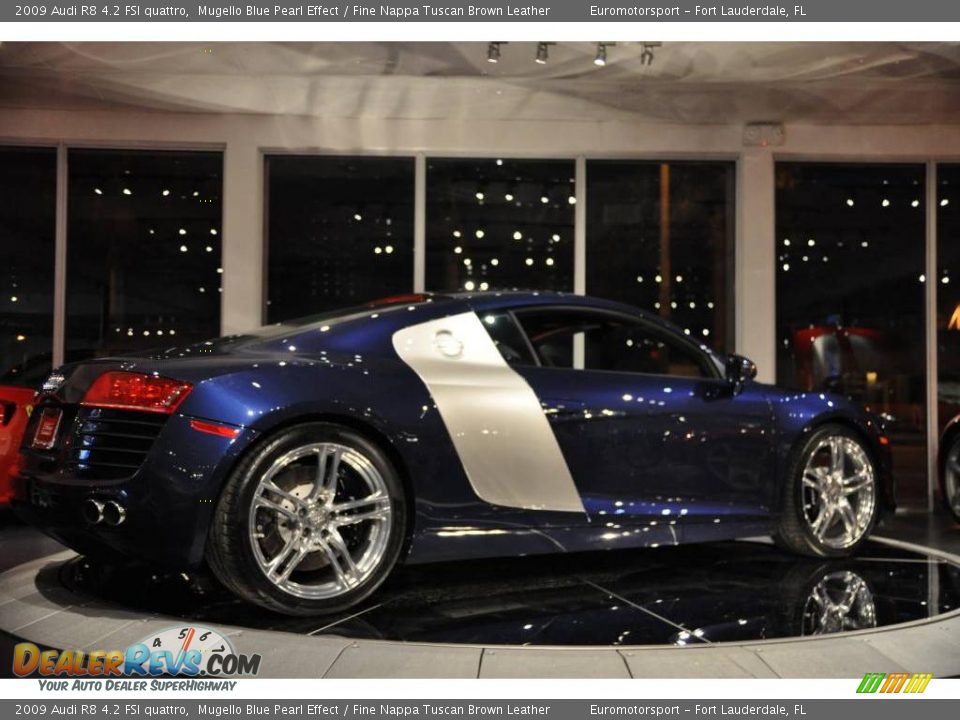 2009 Audi R8 4.2 FSI quattro Mugello Blue Pearl Effect / Fine Nappa Tuscan Brown Leather Photo #49