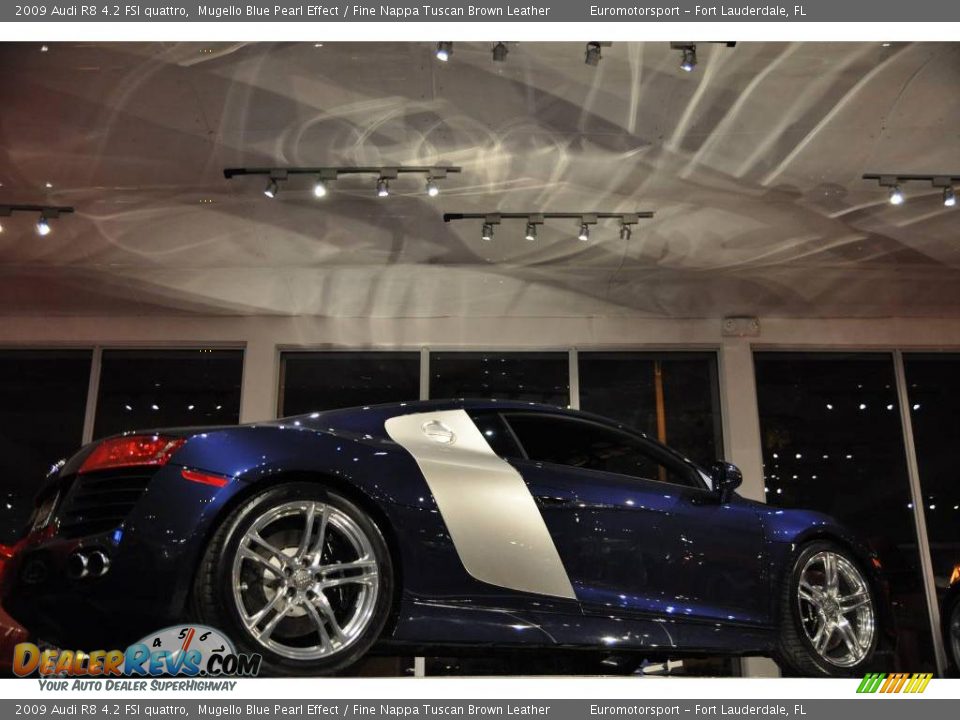 2009 Audi R8 4.2 FSI quattro Mugello Blue Pearl Effect / Fine Nappa Tuscan Brown Leather Photo #50
