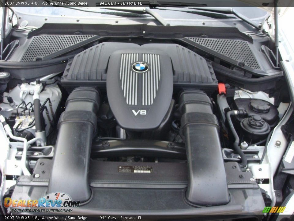 2007 BMW X5 4.8i Alpine White / Sand Beige Photo #24
