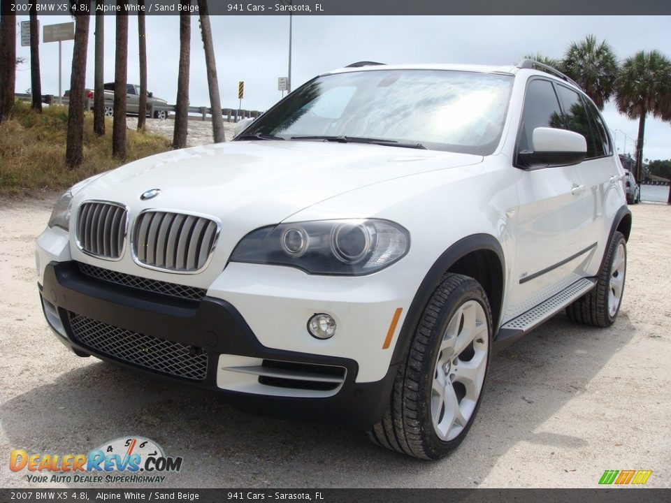 2007 BMW X5 4.8i Alpine White / Sand Beige Photo #28
