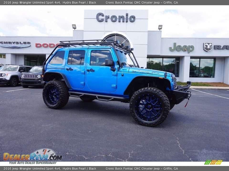 2016 Jeep Wrangler Unlimited Sport 4x4 Hydro Blue Pearl / Black Photo #1