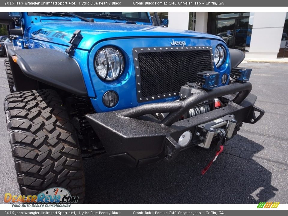 2016 Jeep Wrangler Unlimited Sport 4x4 Hydro Blue Pearl / Black Photo #13