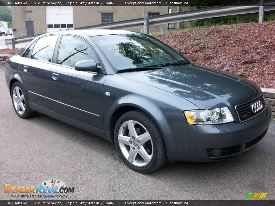 2004 Audi A4 1.8T quattro Sedan Dolphin Grey Metallic / Ebony Photo #7