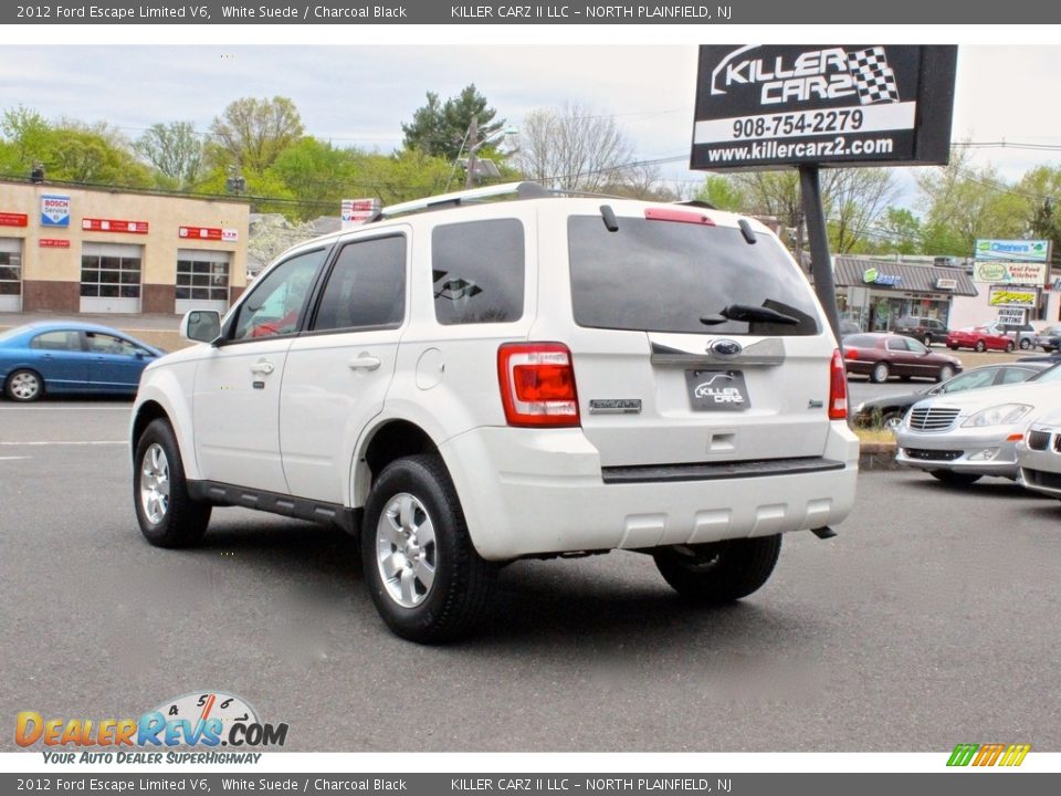 2012 Ford Escape Limited V6 White Suede / Charcoal Black Photo #5