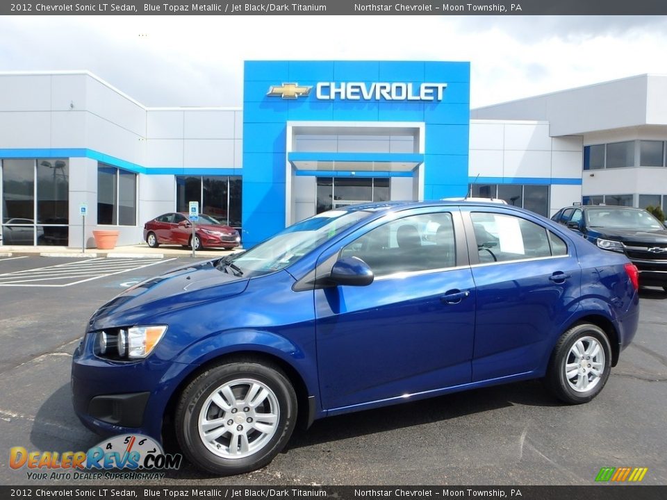 2012 Chevrolet Sonic LT Sedan Blue Topaz Metallic / Jet Black/Dark Titanium Photo #1